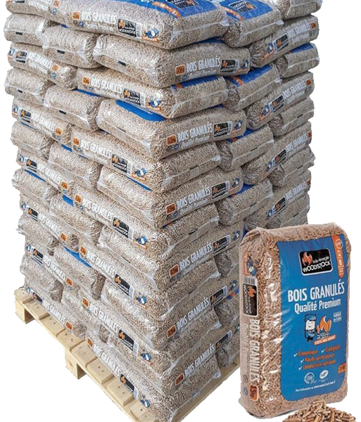 Französische Holzpellets Woodstock® Premium – Palette 1170kg (78 Säcke)