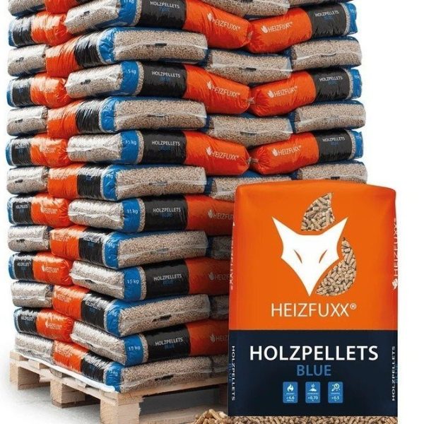 Heizfuxx Holzpellets „Blue“ – 975 kg (65 x 15 kg Säcke)